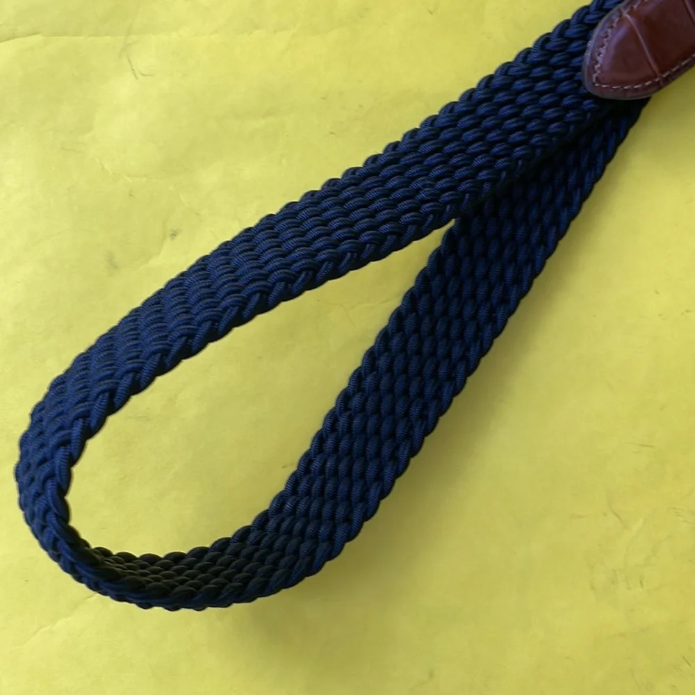Vintage navy blue/gold with leather Brighton stretchy belt